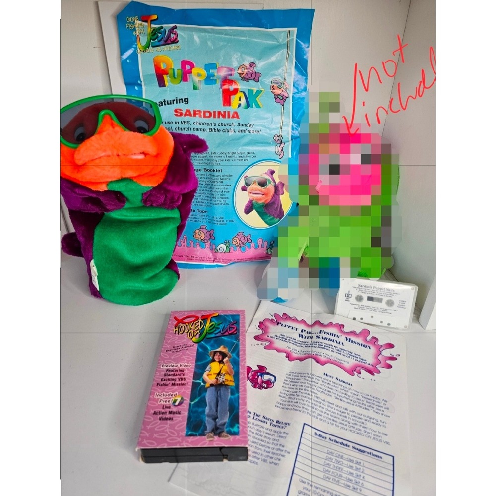 Hooked on Jesus Puppet Pak Sardinia VBS 1998 VHS‎ Cassette Set